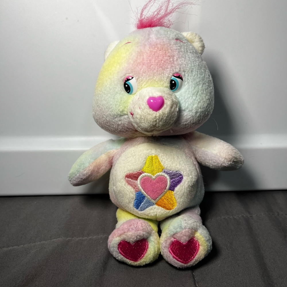 Rare 2004 True Heart‎ Care Bear Tie-Dye 8” Plush Stuffed Animal Vintage